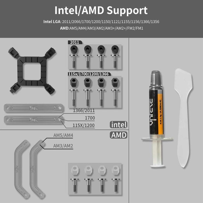 upHere ARGB високоефективен въздушен охладител на процесора