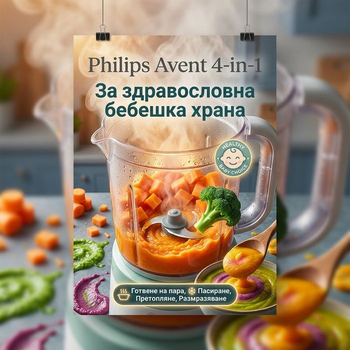 Комбиниран уред за готвене Philips Avent - 4 в 1, за здравословна бебешка храна