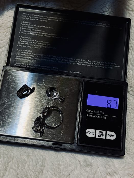 Set din argint cu zirconiu SI email