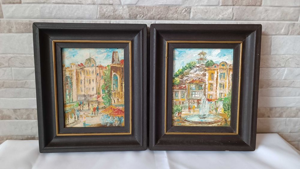 Стари картини "Пловдив" комплект два броя - 21/18см - Х.Журналов