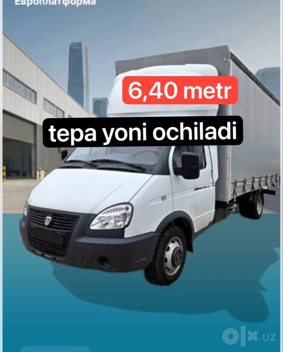 Gazel yuk tashish xizmati 5,6 metr usti ochiq yoni ochilq gazel
