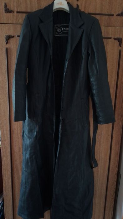 Черный кожаный Плащ