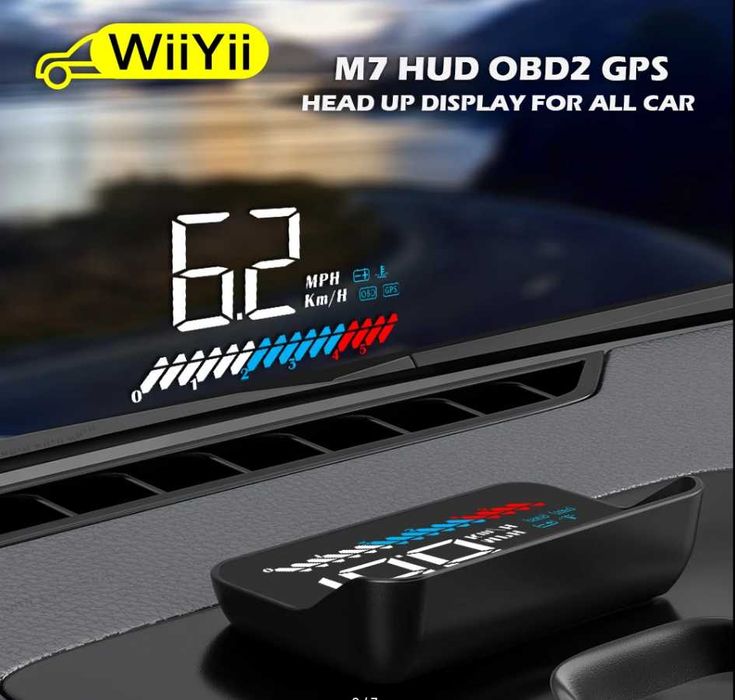 Бортовой компьютер - HUD M7 OBD2 + GPS - многофункциональный оригинал