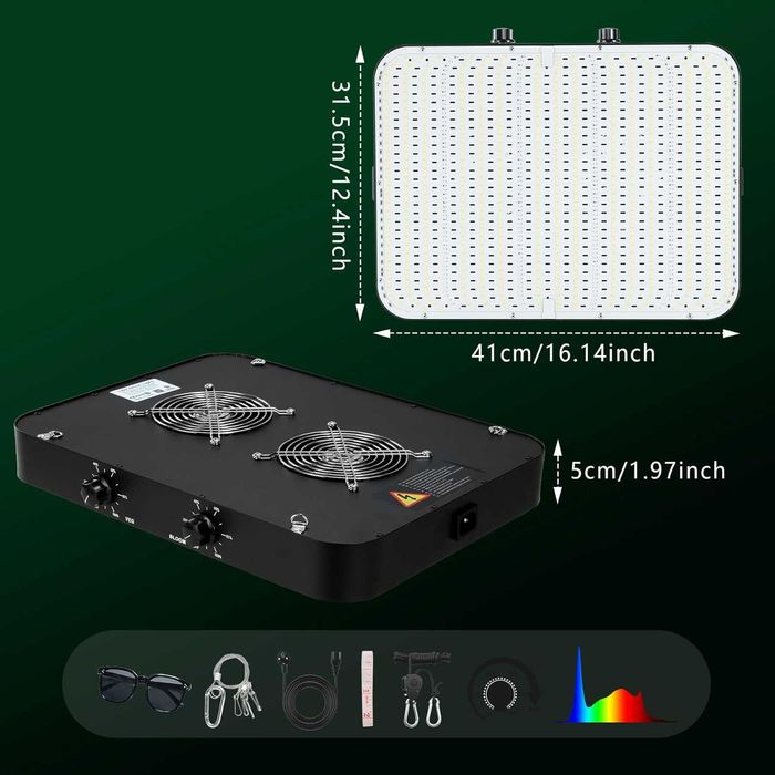 Lampă Grow LED 2000W MEISHILE Quantum Edition - VEG/BLOOM - 1140 LED