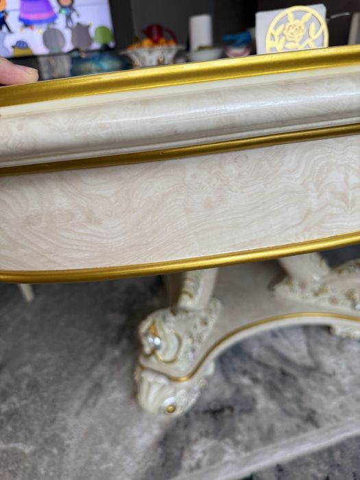 Дубайский стол, настоящее дерево+стулья