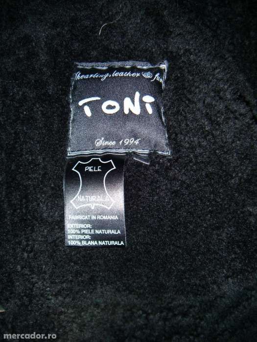 cojoc barbatesc piele naturala cu blana la interior NOU