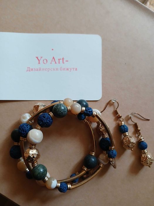 Комплект гривна с обеци