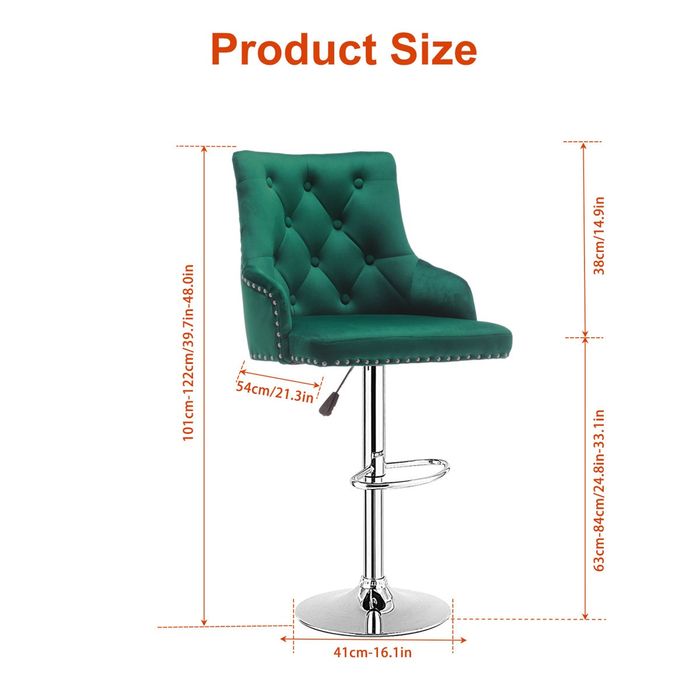 Бутиков Луксозен бар стол с висока облегалка и газов амортисьор