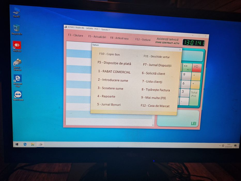 Vând sistem complet POS+sertar bani pentru  restaurant/bar/magazine