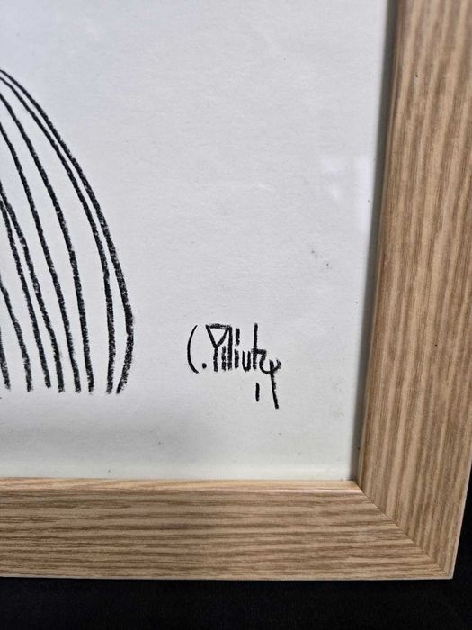 Tablou original – scenă grafică semnată C. Piliuță