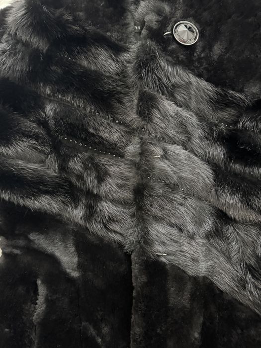 Шуба мутон с норкой