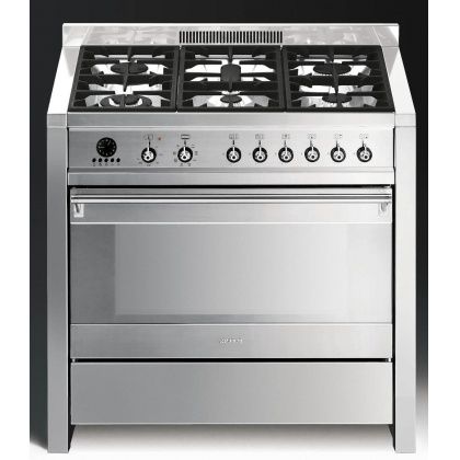 Masina de gatit mixta Smeg Opera CS19-5 inox estetica argintie 90 cm