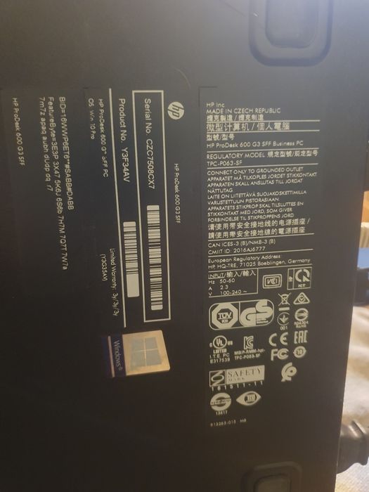 HP  Intel i5 RAM 8 GB DDR4, Hard  2.5  500 GB, Windows 10 Pro