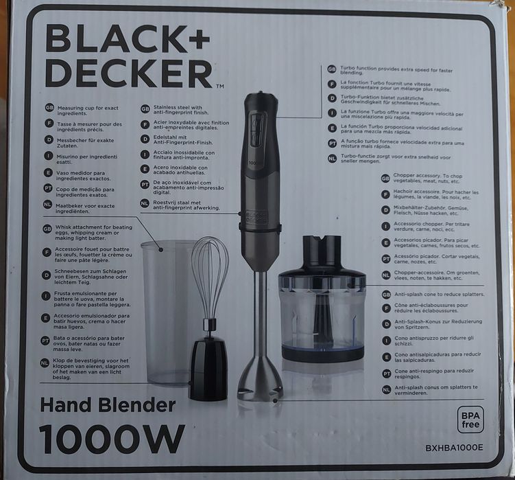 Black decker hand blender 1000W/Ръчен пасатор, чопър, миксер