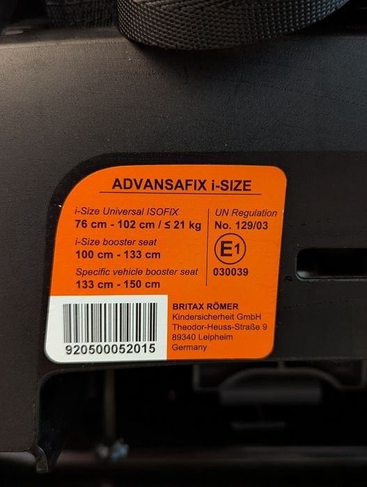 Scaun mașină Britax Romer Advansafix de la 15 luni - 12 ani ⎸ 76 cm - 150 cm Burgundy