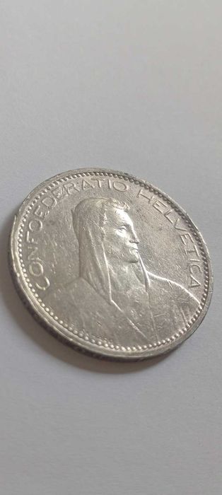 Сребърна монета 5 CHF 1923г