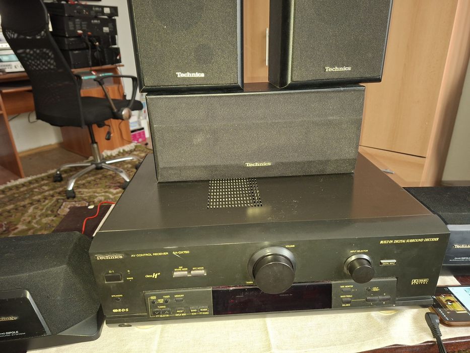 Amplificator 5 x 80W  Technics SA-DX750 + 5 boxe Surround,tuner Stereo