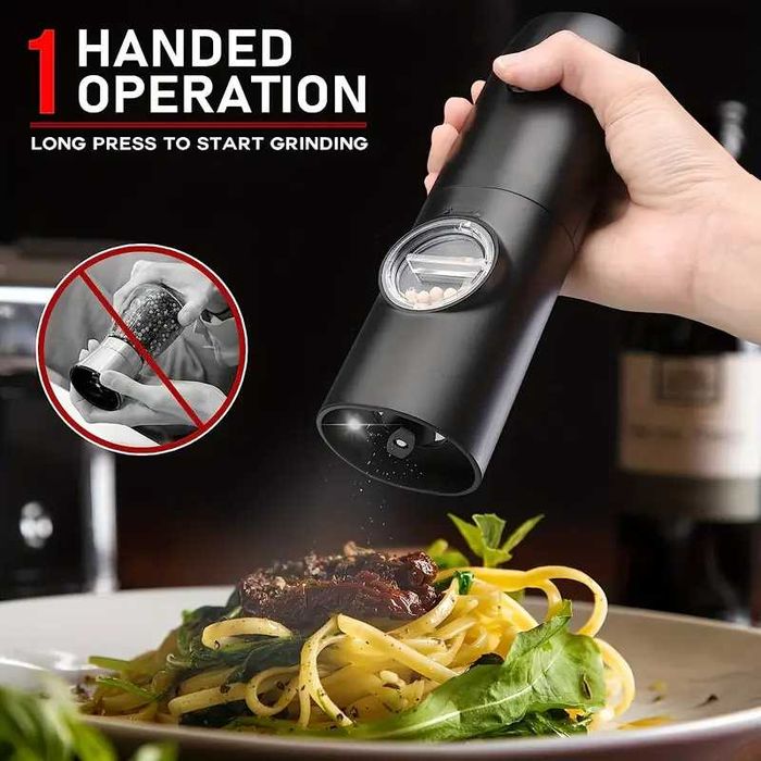 Нов комплект автоматични мелнички за сол и пипер LED стилен дизайн USB