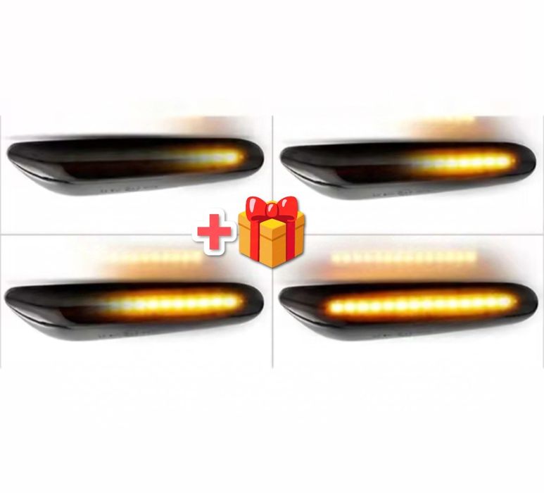 Черни Тунинг бягащи Динамични мигачи BMW E46 e60 e61 e81 e82 e83 e90