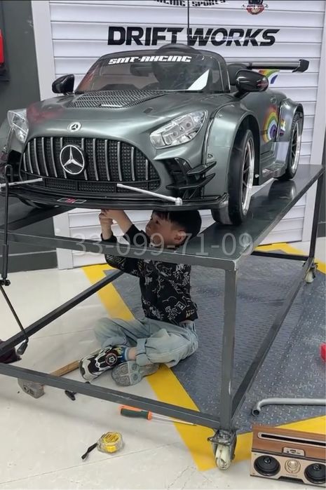 Детский Электромобиль Mercedes-Benz GTR 24V, дрифткар, LED, Bluetooth