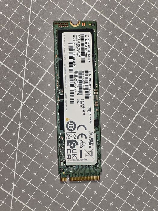 SSD Samsung PM981a 1TB NVMe PCIe 3.0 x4 – 100% Health – M.2 2280