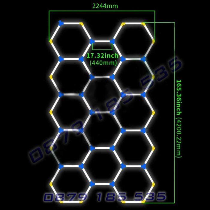 Шестоъгълно LED осветление Пчелна пита автомобилни детайли дома гаража