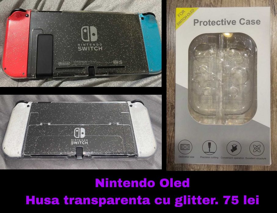 Nintendo Oled, husa, folie, joycon caps