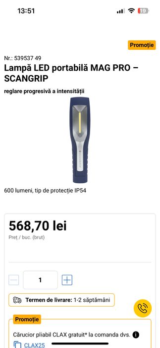 Lanterna portabila Scangrip MAG PRO