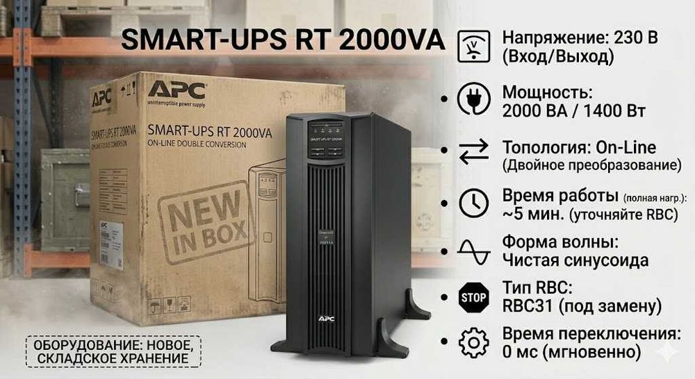 Новый профессиональный Smart-UPS RT 2000VA (On-Line)