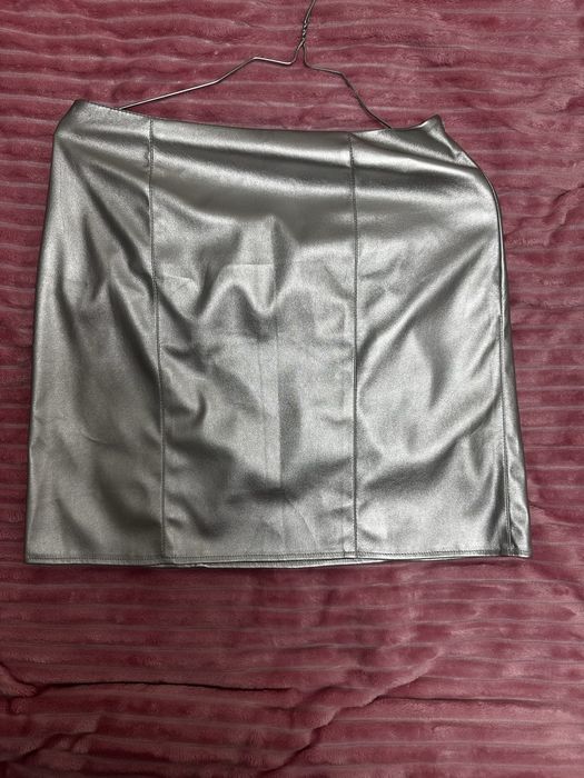 Мини юбка кожанная