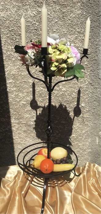 Sfesnic cu fructiera,3 lumanari 76 cm