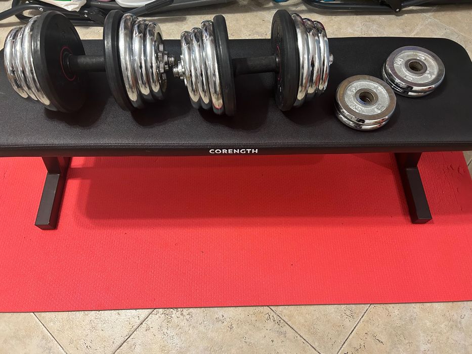 Set fitness: banca + set greutati 35 kg