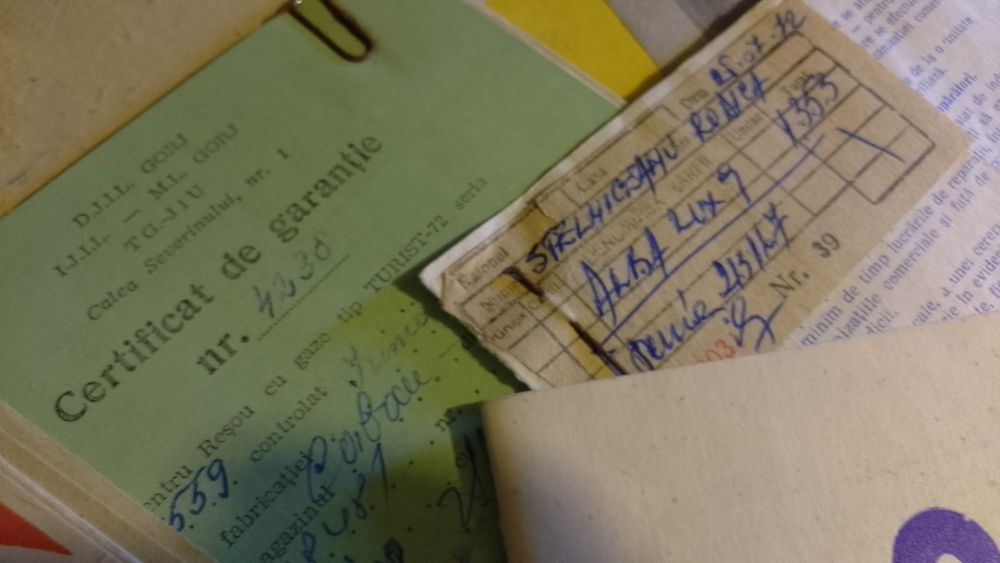 Broșuri și chitanțe garanții anii '60s-'70s