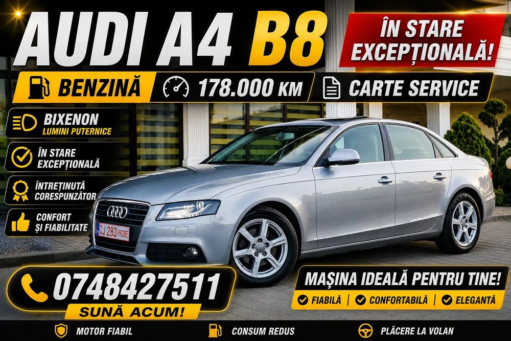 Audi A4 Audi a4 b8 euro 5, bixenon, Încălzire scaune , impecabila