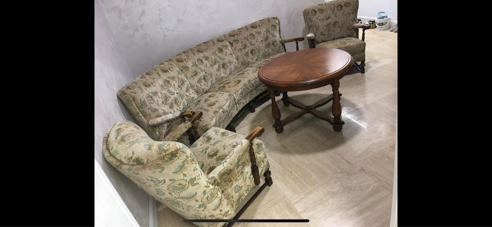 Set Canapea extensibilă+două fotolii fixe măsuțe cafea diferite s.a. piese mobilier sufragerie