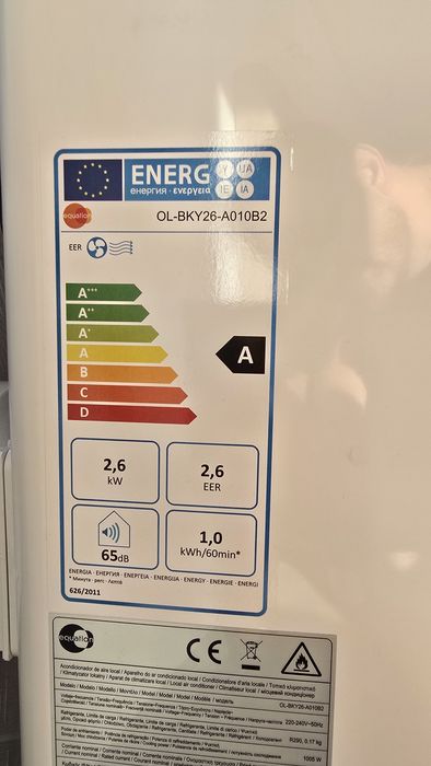 Aer condiționat portabil Equation, 9000 BTU, clasa energetică A