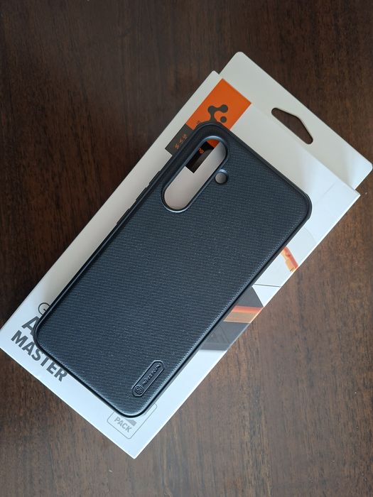 Folie sticla Spigen și husa Nillkin pt Samsung A54