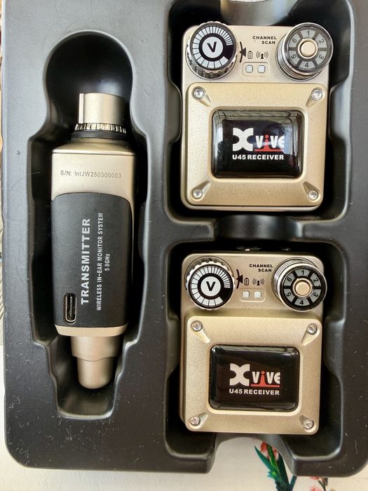 Xvive U45R2 – Sistem in-ear wireless, 1 emițător + 2 receptoare, ca nou