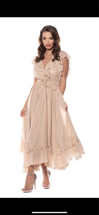 Rochie voal crem 36