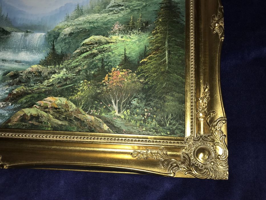 Pictura tablou in ulei pe PFL 90 x 64, din UK