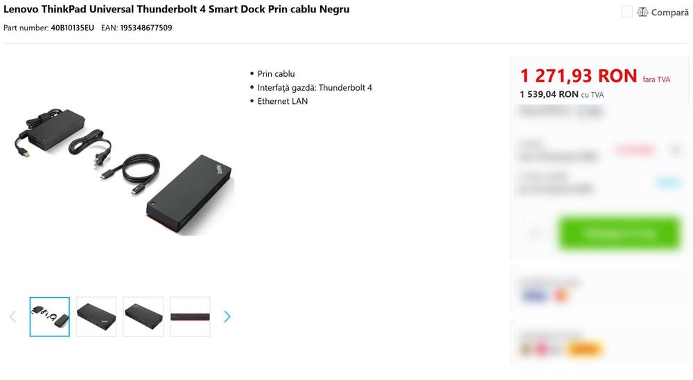 ThinkPad Universal Thunderbolt 4 Smart Dock (40B10135EU)