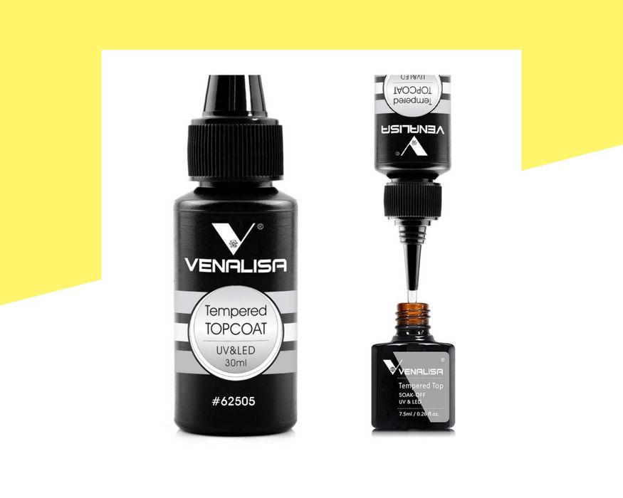 Пълнител UV/LED темпериран топ лак VENALISA - 30 мл., без лепкав слой