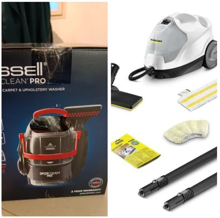 НОВИ! Прахосмукачка за килими Bissell 1558N и Парочистачка Karcher SC4