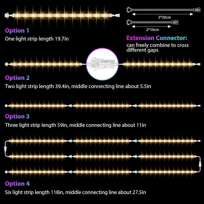 Комплект LED осветление 3м – 6 части, с дистанционно и музикален режим
