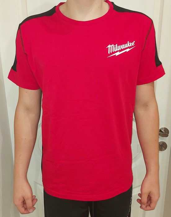 Оригинална Milwaukee тениска с лого щампа червена размер XL