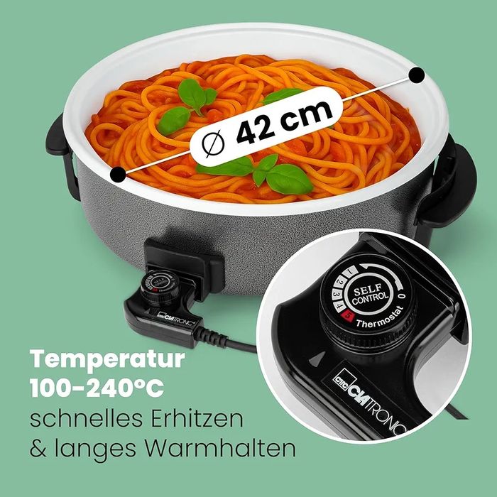 Нов електрически парти тиган парти Clatronic XXL PP 3570 C., 42 см