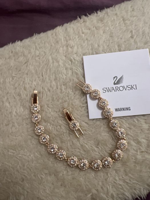 bratara swarovski gold rose
