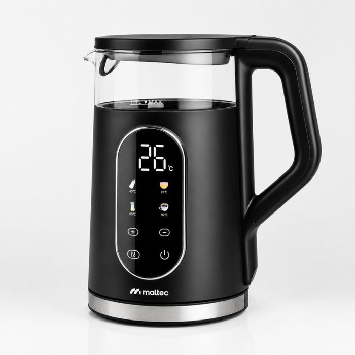 Електрическа кана 2200W с регулиране на температурата 40–100°C, 1.7L, LED дисплей и функция Keep Warm