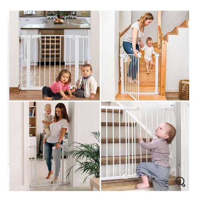 Предпазна решетка Mercado Trade, За деца, Автоматично затваряне, Бял