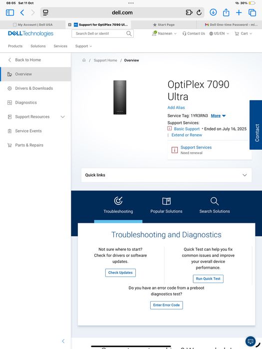 Dell Optplex 7090 UFF - i7 11th Gen, 16 GB Ram, 256 GB - ca nou